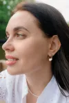 Серьги серебряные с жемчугом Fashion 006912