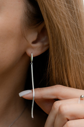 Сережки срібні висячі із снейками 006886