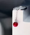 Кольцо серебряное с цепочкой и кораллом 006365