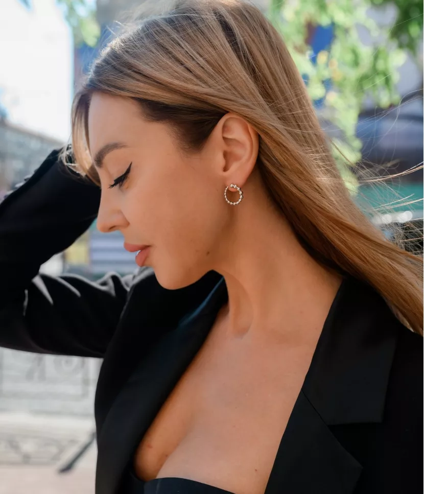 Сережки - пусети (гвоздики) безкамінні Кульки 1,5см 006938