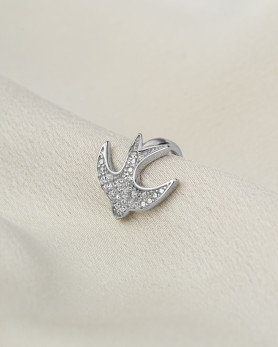 Сережка - кафа з цирконієм діамантового огранювання Птах 006932