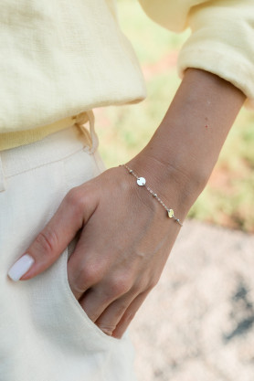 Браслет срібний з монетками та кульками 006921