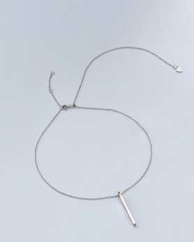 Срібне кольє-краватка із силіконовим регулятором 006868