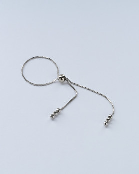 Каблучка срібна Кульки на ланцюжках на силіконовій затяжці 006920