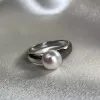 Каблучка срібна з перлиною 001611