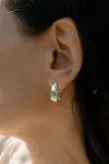 Сережки срібні з білою емаллю 006909