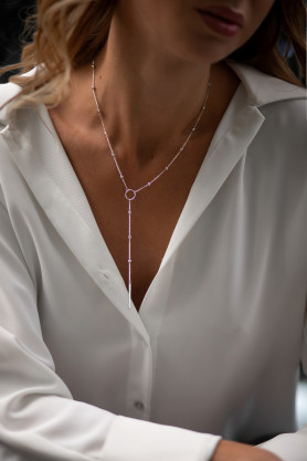 Кольє - краватка з кульками 925°