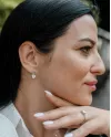 Сережки срібні Classic з цирконієм діамантової огранки 006969