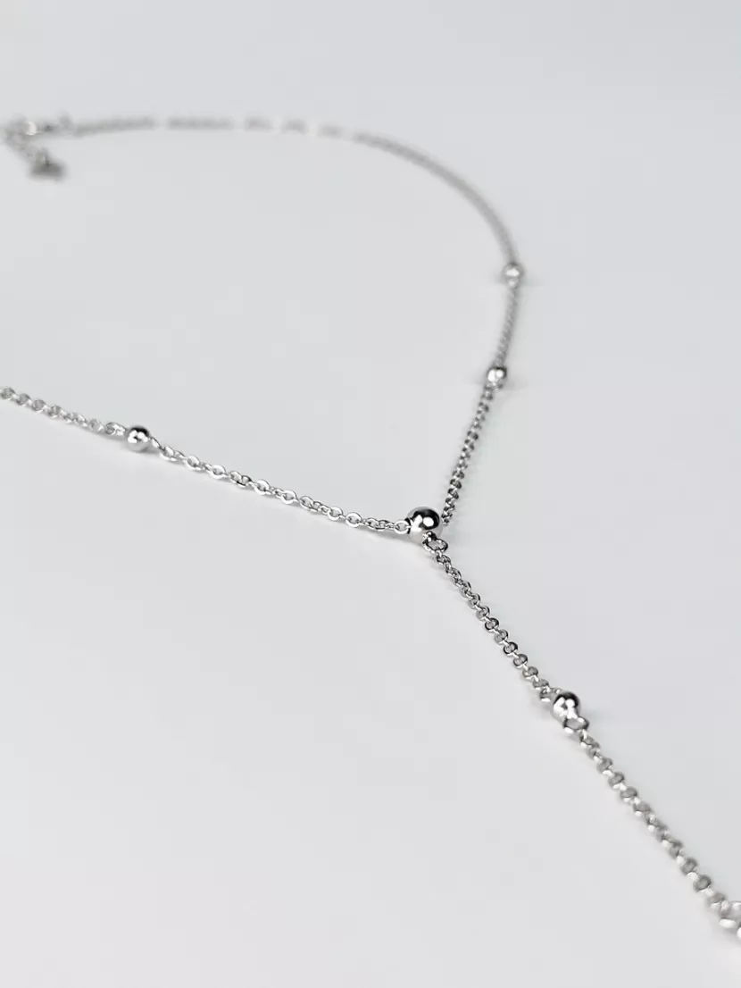 Срібне кольє-краватка з кульками Exclusilver 925 проба