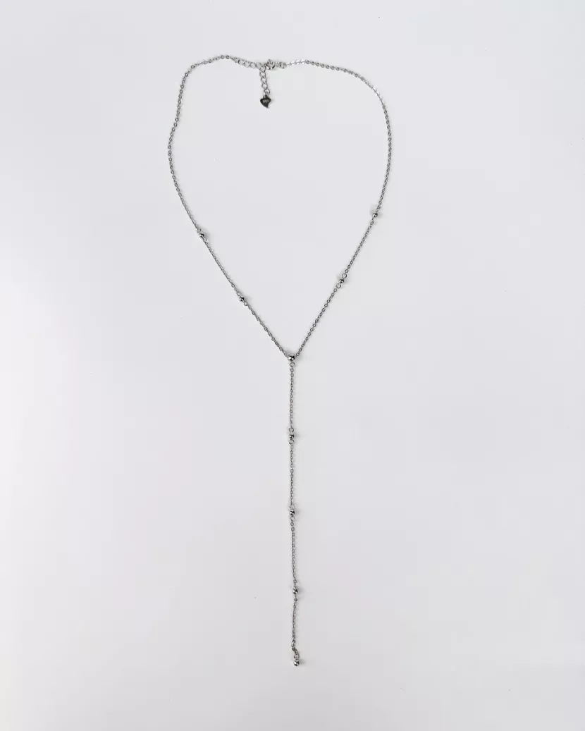 Срібне кольє-краватка з кульками Exclusilver 925 проба