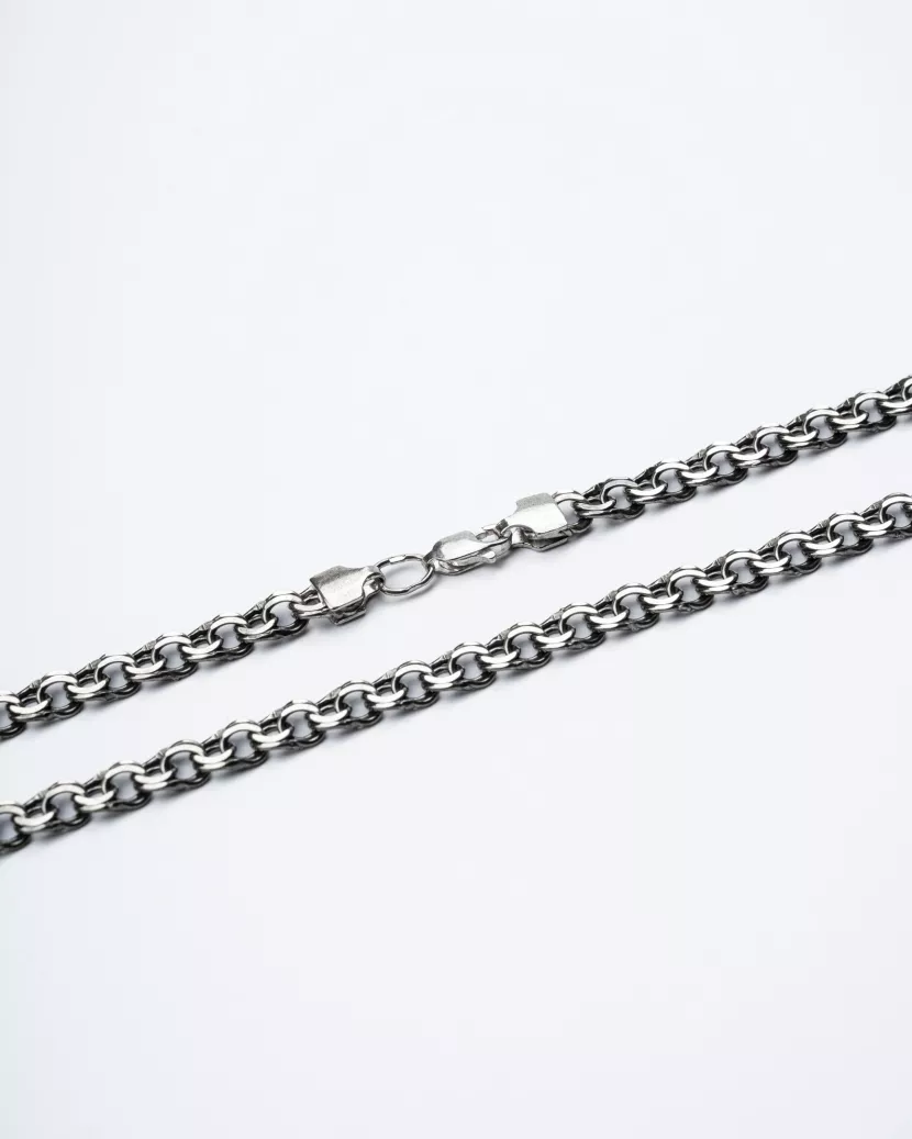 Цепочка серебряная бисмарк черненая 55-60см 006972