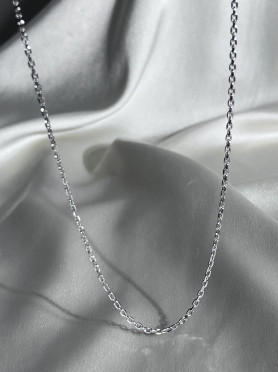 Ланцюжок срібний якірний із застібкою карабін 40-55см 005282