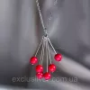 Срібне кольє Калина з коралом, 925 проба