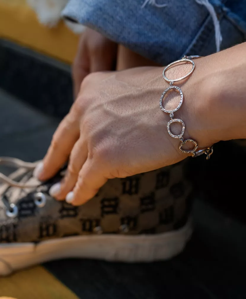 Браслет срібний Кільця 007000