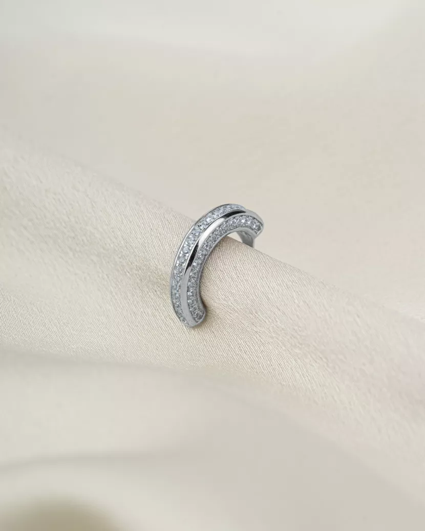 Сережка - кафа з цирконієм діамантового огранювання 006987