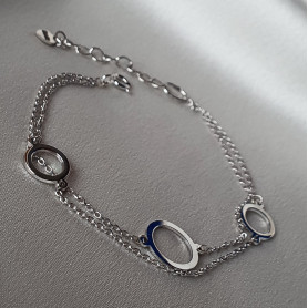 Браслет срібний подвійний Кола