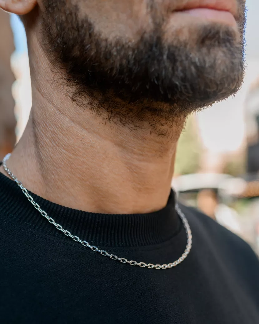 Ланцюжок срібний якірний 50-60см 007017