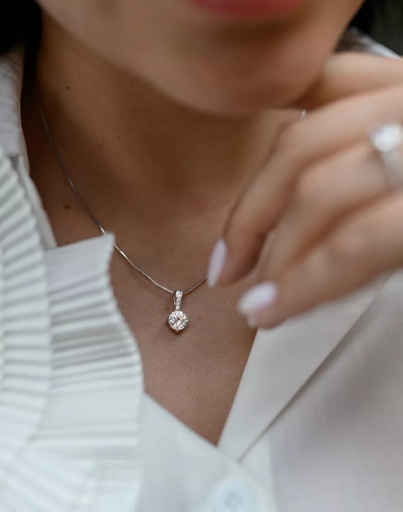 Підвіс срібний з цирконієм діамантового огранювання 006968