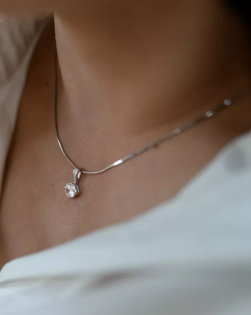 Підвіс срібний з цирконієм діамантового огранювання 006968