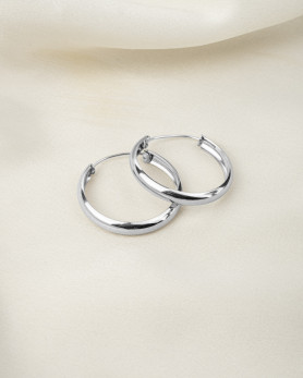 Сережки — кільця срібні широкі 2,5см 006941