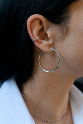 Сережки — кільця срібні 3,5 см 006390