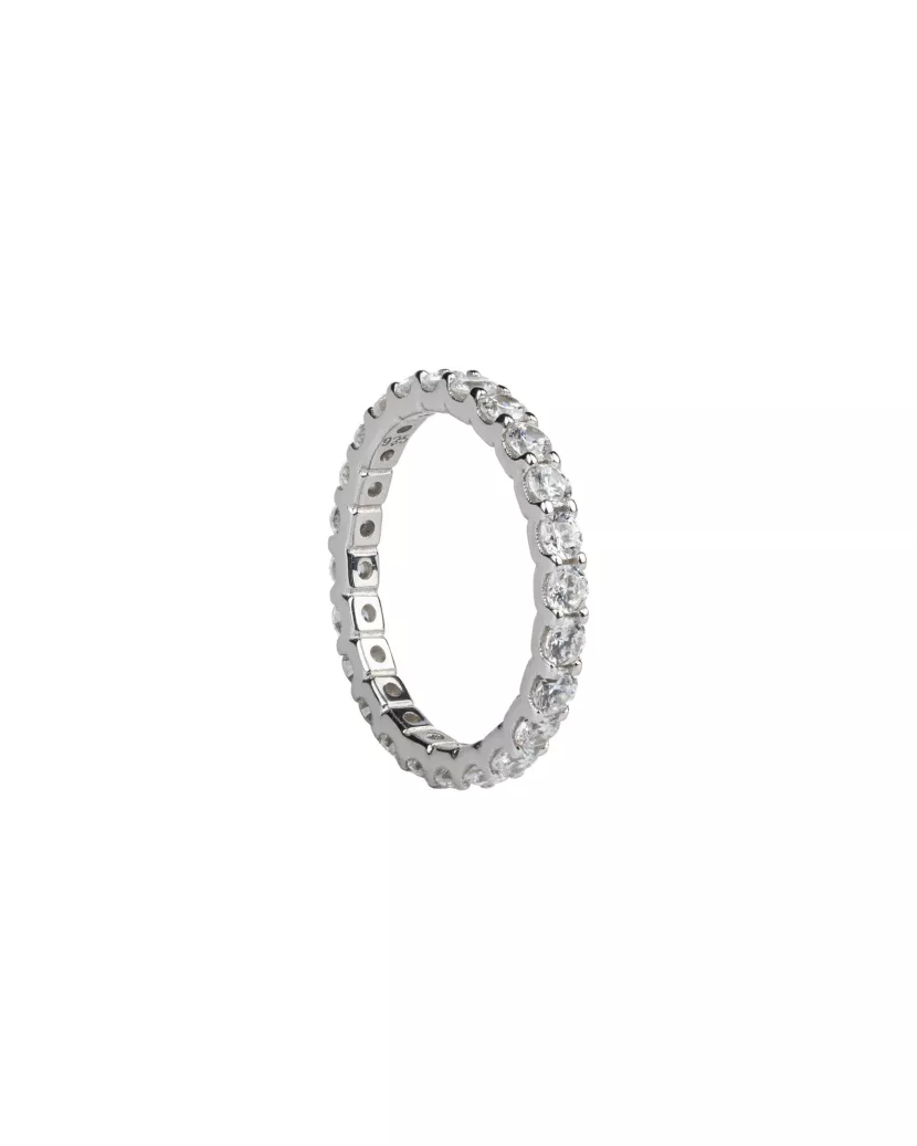 Каблучка срібна із цирконієм діамантової огранки 006981