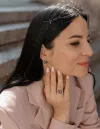 Сережки срібні з золотою пластиною Гранат 006995