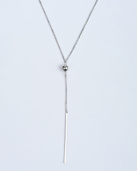 Срібне кольє-краватка із кулькою 007074